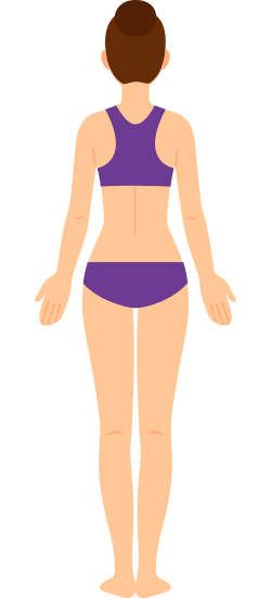 Corpo feminino de costas